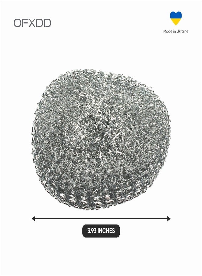 OFXDD Large Stainless Steel Sponge Set, Metal Sponge, Metal Scrubber, Stainless Steel scouring pad (Pack of 6) - Image 2
